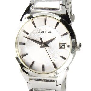 BULOVA Ladies Watch Model C8601167 B4 Light Silver Dial Womens 5 7/8" Link Band